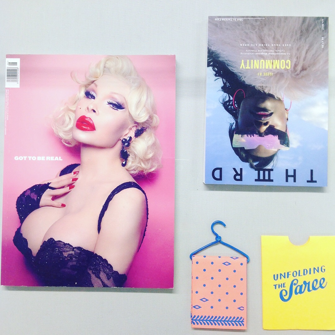 Covers of Ponystep, Thiiird magazine and Unfolding sari zine