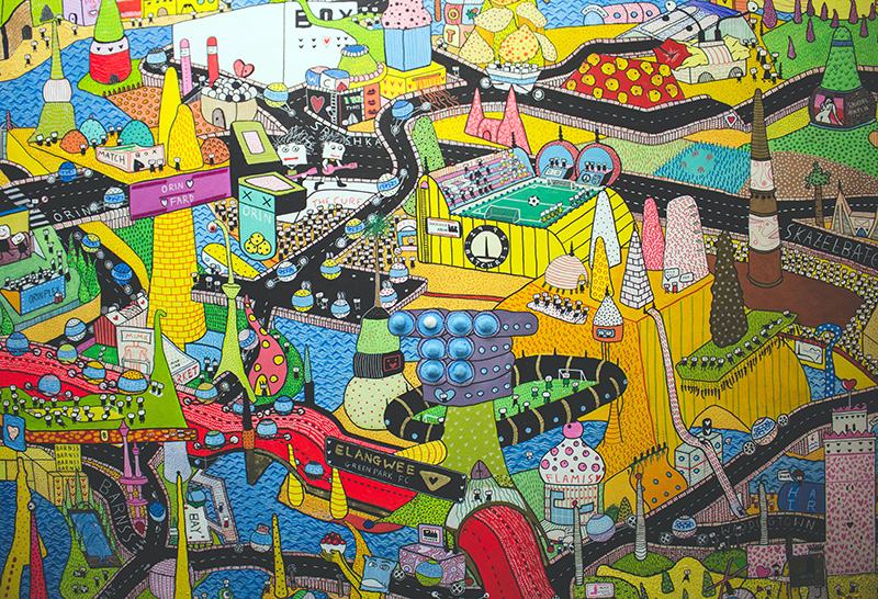 Close up of Painting by Jack Waddington