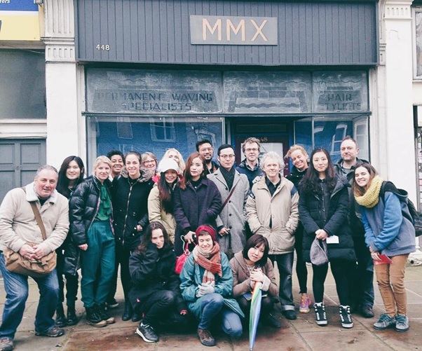 MA Fine Art Digital students visiting alternative galleries in Deptford as part of the 'Low Residency'. Photography by Clara Duran