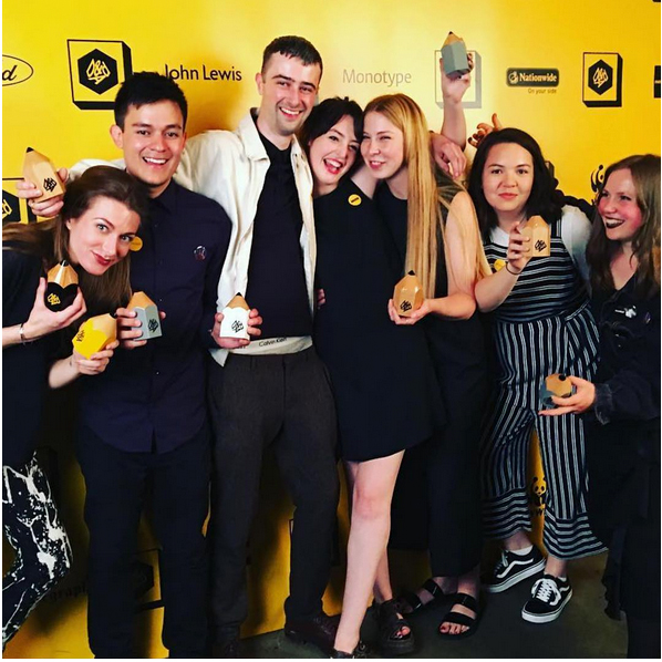 Chelsea's winners celebrate at the D&AD Awards ceremony