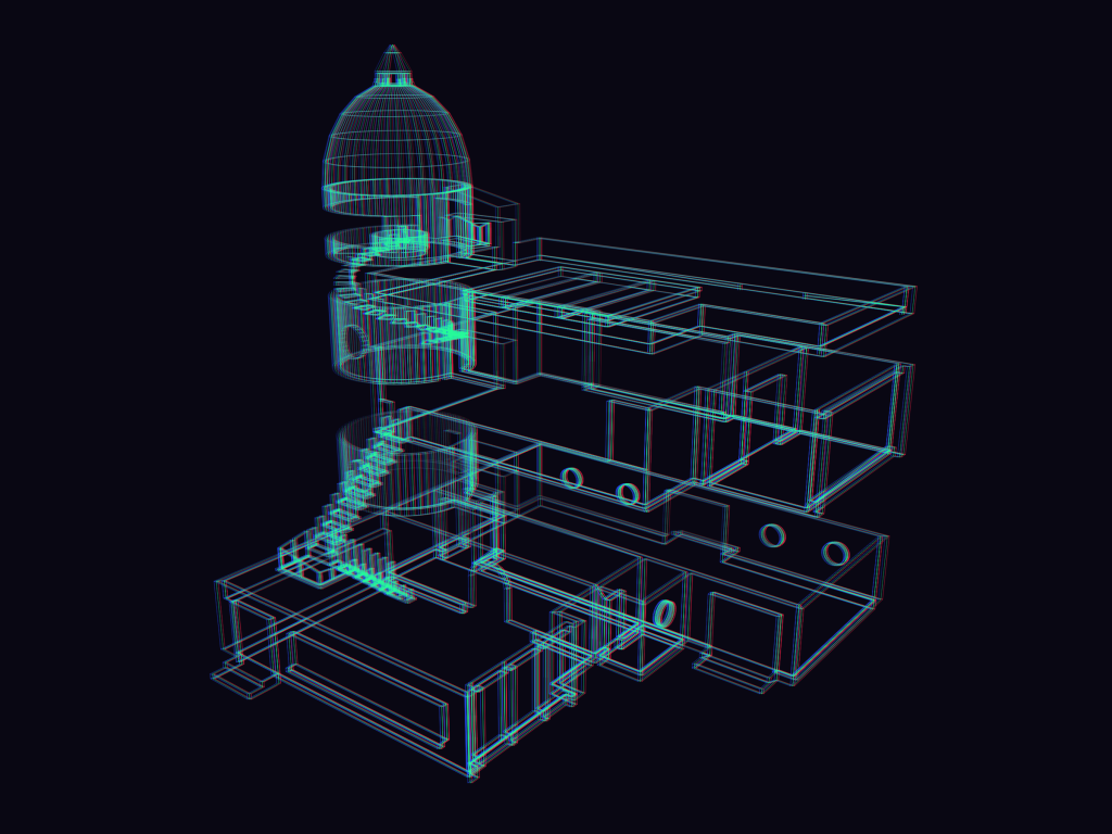 Wireframe version of studio