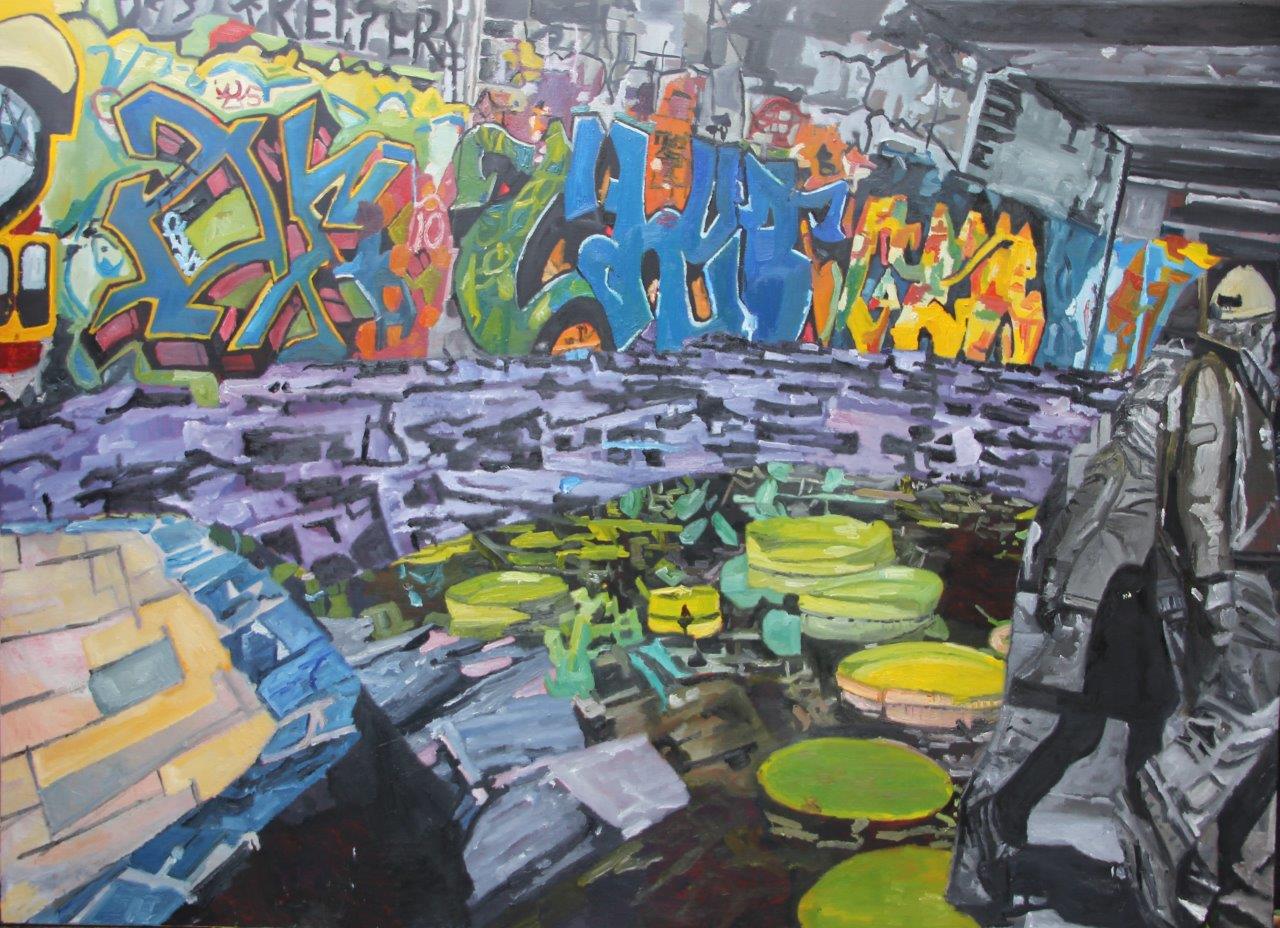 Jasmir Creed 'Underpass' 2018 oil on canvas 213 x 152 cm