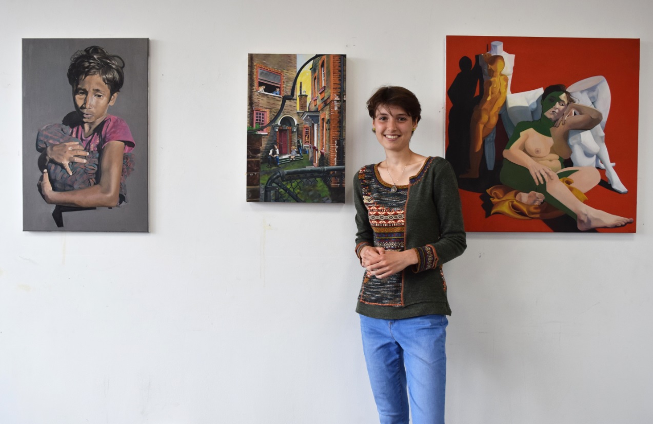 Maura Polano with her winning works