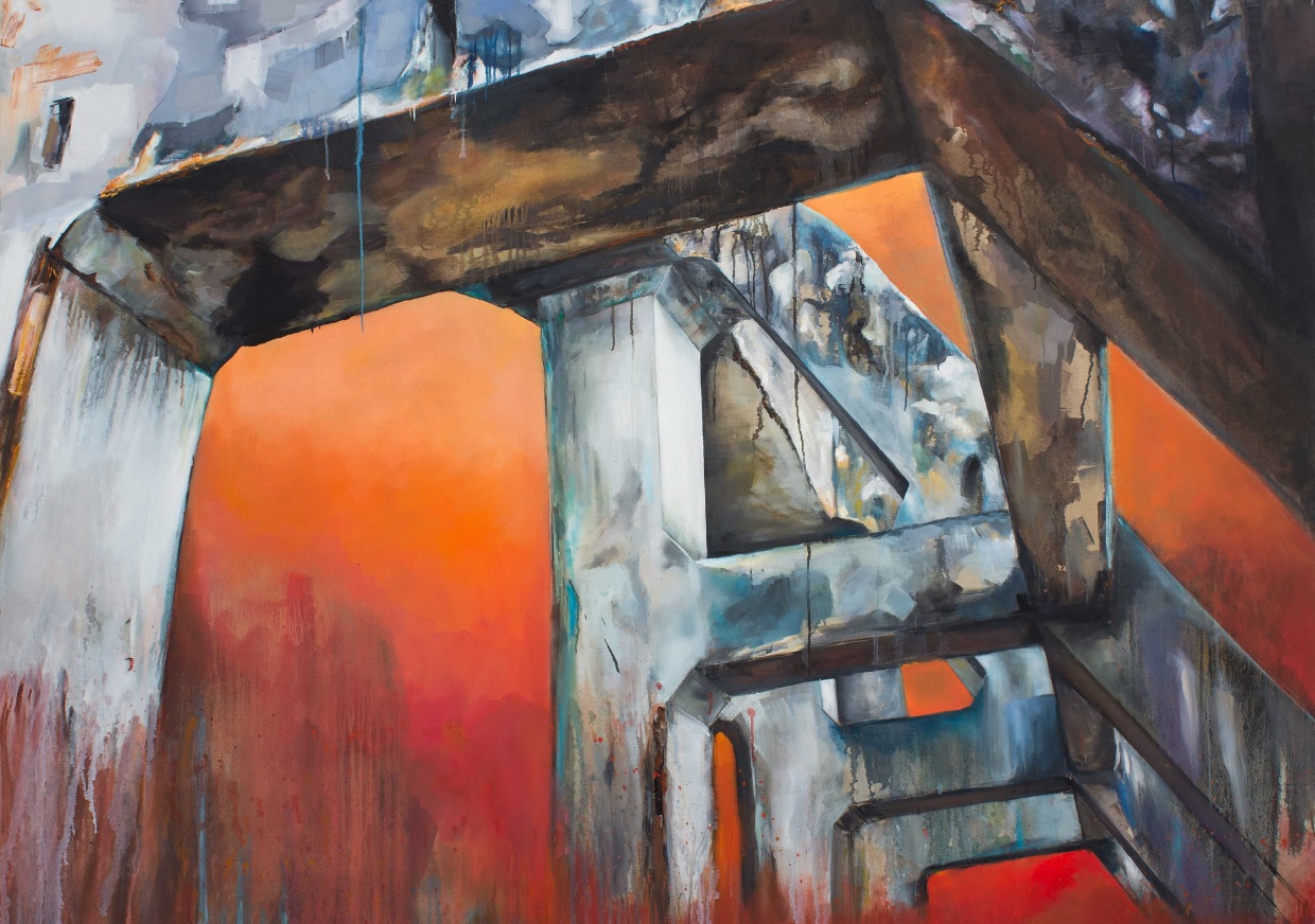Temple of Industrial Devotion II, 2016, oil on linen, 200 x 143 cm
