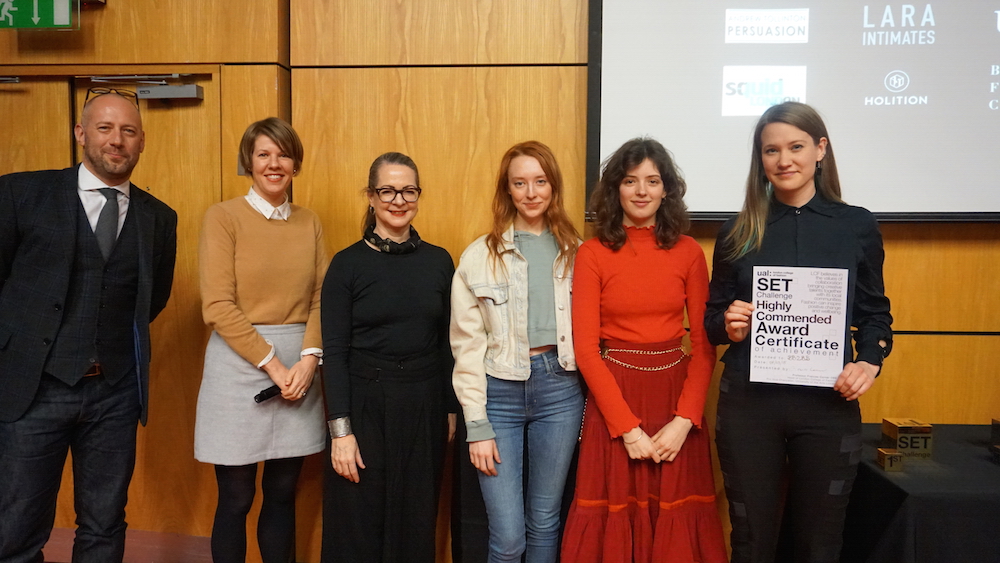 MA Fashion Futures student Lisbeth Lovbak Berg was awarded £500 for her BB2BB - The Community Hand-Me-Down idea.