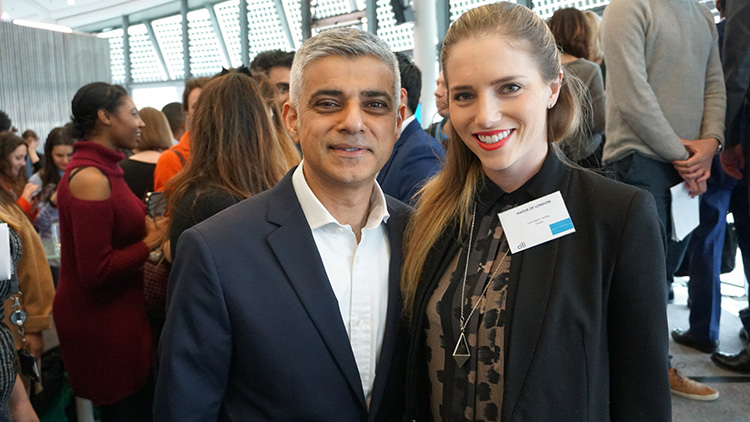Irene-Marie Seelig with the Mayor of London Sadiq Khan