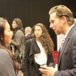 Rupert Sanderson talking to students after the event