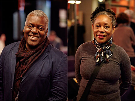 Paul Goodwin and Sonia Boyce at University of the Arts London in 2013.