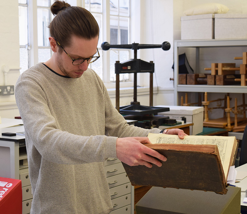 MA Conservation Student Sam Foley in the lab