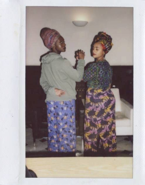 Polaroid photo taken during the Black Arts workshop, a collaboration between Alaa Kassim, Tracy Abena Owusu and Farrukh Akbar, photographed by Farrukh Akbar. Previous image: Work by Kofo Williams.