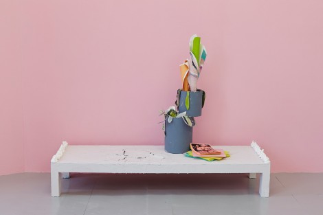 Diet Coke Break, Painting, video and sculpture installation, Dimensions variable, 2015. Image courtesy of Rebecca Molloy.