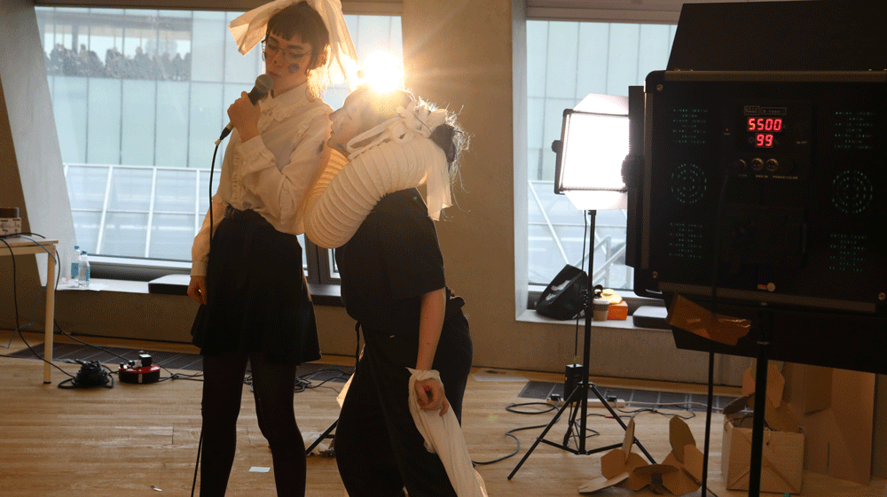 Image of Gesamt performance at Tate Exchange. Photograph by Abigail Fletcher.