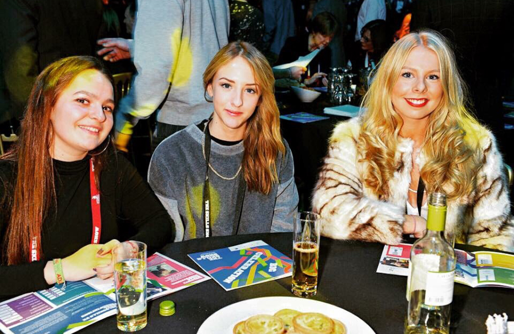 Chloe Wills (right) with the other two UK Skills winners Hannah Morgan (left) and Catherine Abbot (middle).