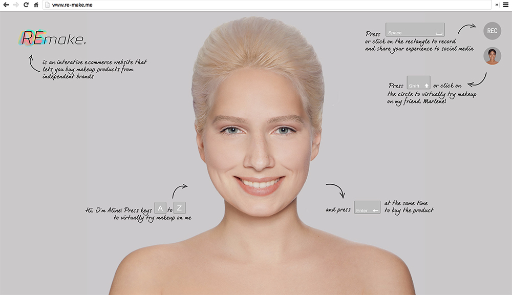 MA Fashion Media Production student Saloni Dahake with Re-Make project, a capture from the website. 