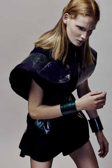 Womenswear by Genevieve  Pinette, BA (Hons) Fashion Design Technology: Womenswear Textiles by Lisaveta Haponenka, BA (Hons) Fashion Textiles: Print, Photographer: James Rees , Creative Direction: Rob Phillips, Hair: Ezana Ové, Beauty: Kirsty Gaston