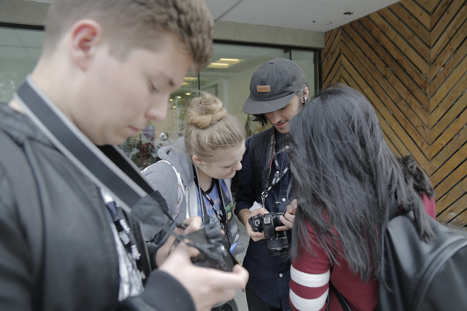 Photography pupils out and about on the streets around LCC
