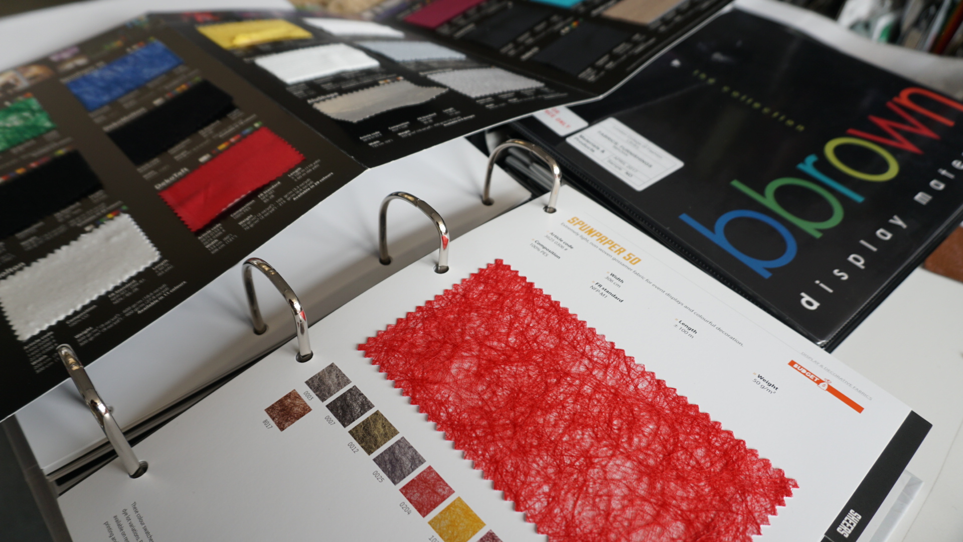 A selection of sample binders from the Materials Collection at John Prince’s Street 