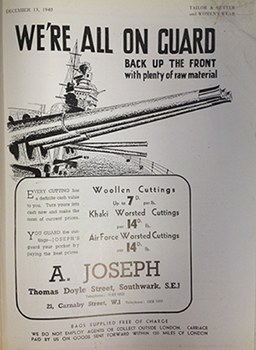 Advert from Tailor and Cutter, 13th December 1940.