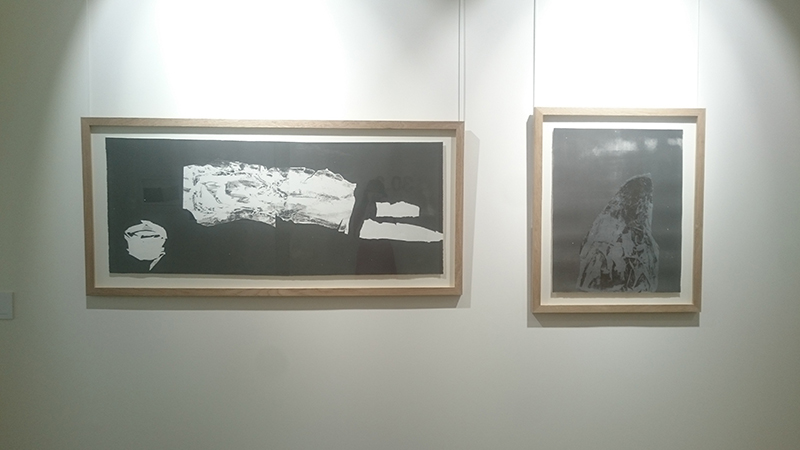 The Oracle at Lesbos, monoprint, 2015 and Shade, monoprint and chine collé, 2015