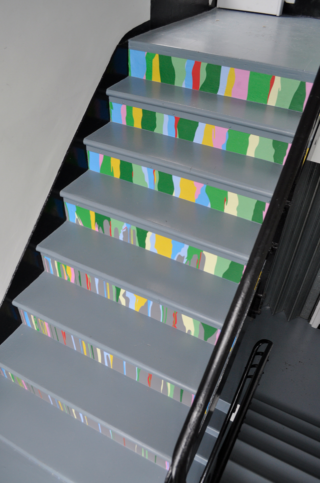 Runners and Risers, Vinyl on stairs, 2017. Made for the Westminster Garden’s Commission by Sarah Porter
