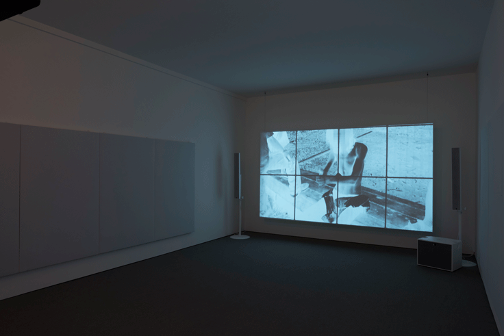 James Richards, Raking Light, 2014, installed at Leeds Art Gallery for The British Art Show 8. Photo: Jonty Wilde.