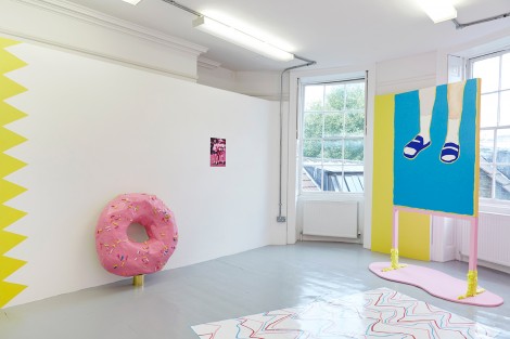 Diet Coke Break, Painting, video and sculpture installation, Dimensions variable, 2015. Image courtesy of Rebecca Molloy. 