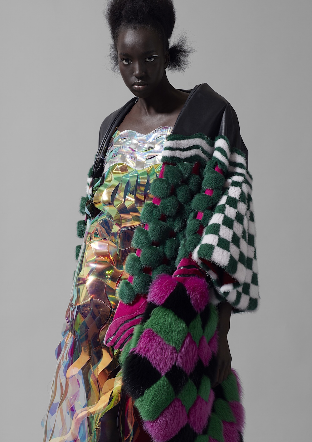 MA Womenswear Design Technology graduate Eren Hayashi. Photographer Alyssa Boni and Stylist Adele Cany.