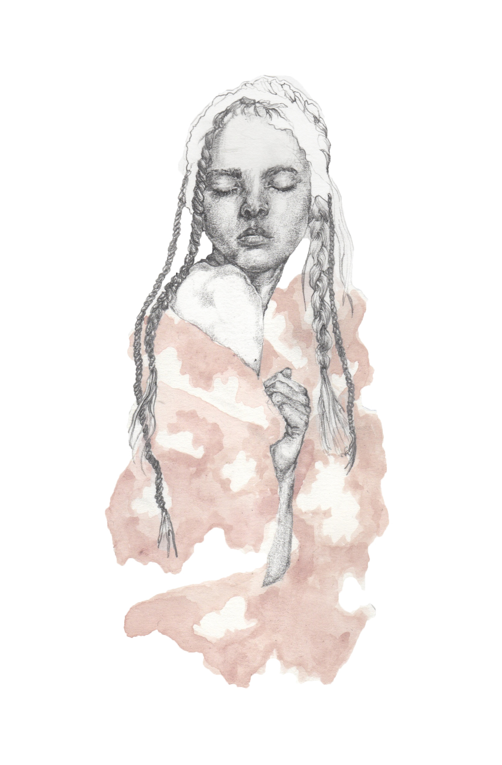 Pink Skies and Fluffy Clouds {Simone Rocha SS16} by Fashion Illustration graduate Nina Miles Hilpern.