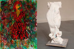 Because the poppies said so, by Vanessa Mitter (left) and Deflated Capitol II, by Doireann Ni Ghroghair