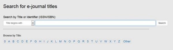 new e-journals search box