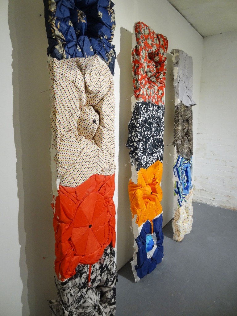 Sophie Giller, Umbrella Reliefs (Rectangle) No. 1, 2 & 3, Plaster and Umbrellas