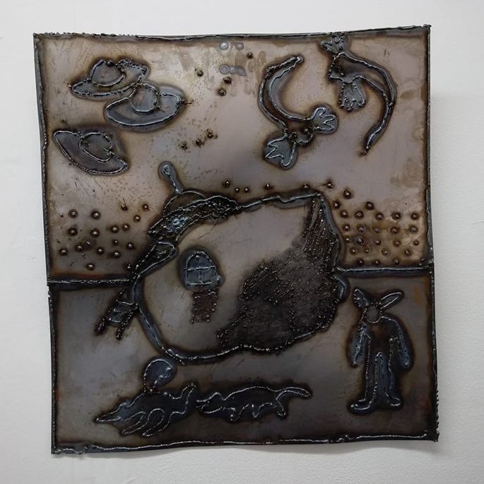 Diogo Gama - 'Extensions Through Dimensions' 46cm X 49cm (Scrap Metal)