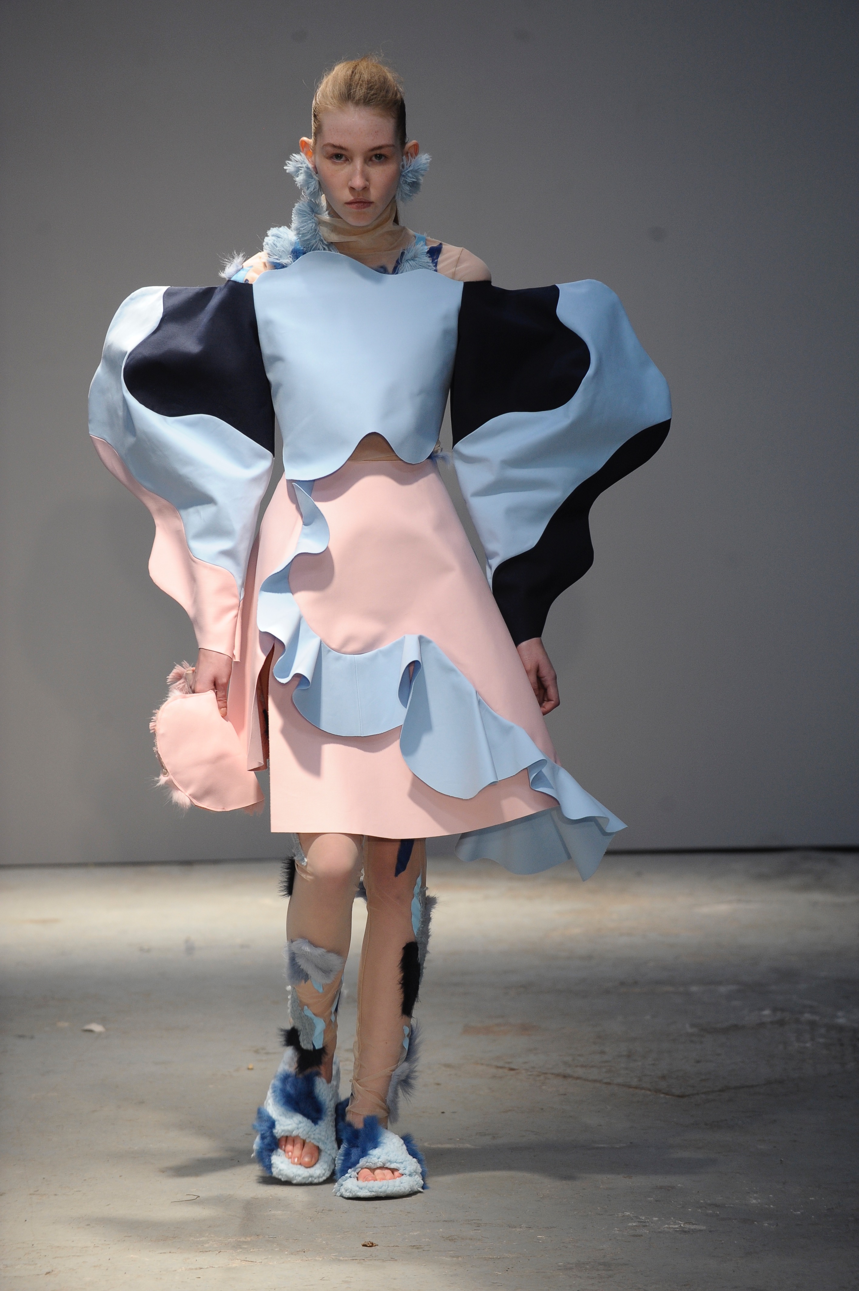 BA (Hons) Fashion Design and Technology: Womenswear students Maria Edwina Tjandra and Orel Brodt. Photographer: Roger Dean