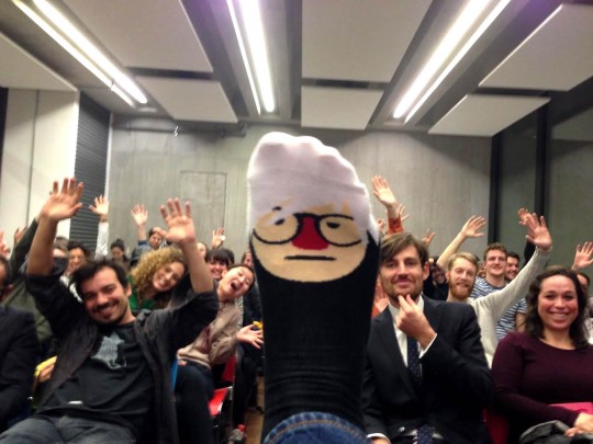 'Sock selfie' taken during the ChattyFeet event