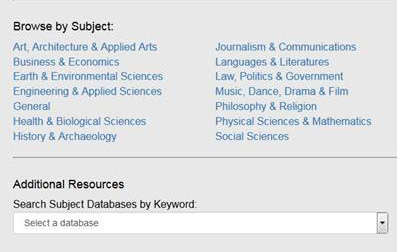 browse by subject or collection