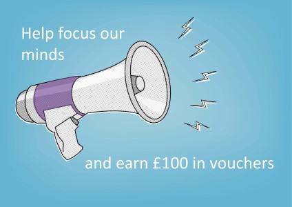 Library Services Loudhailer large bluepurple_ focus poster