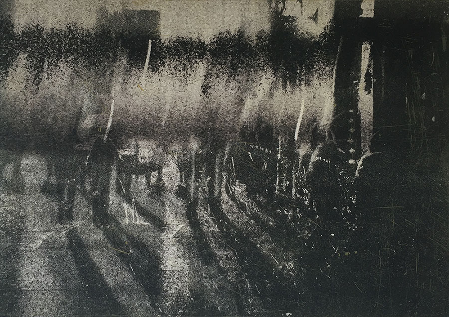 inkjet print and etching on paper