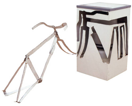 Bill Woodrow RA, 'Spin Dryer with Bicycle Frame Including Handlebars', 1981. Collection of the artist/Photo Edward Woodman.