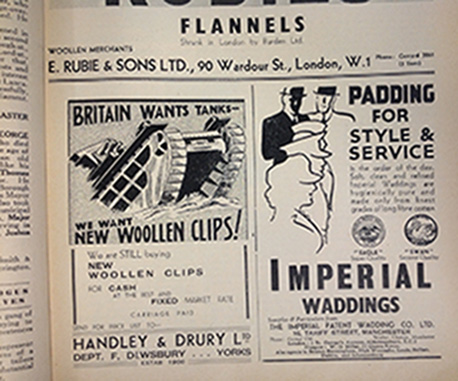 Advert from Tailor and Cutter magazine.
