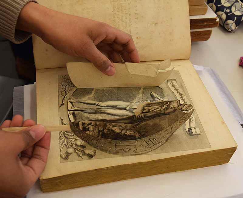 Detailed folds in a book