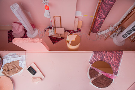 STRIBYN MOEL - NUDE STRIP [HaHa], 2015. Mixed media, Variable dimensions. Image courtesy of Peanut and the artist.