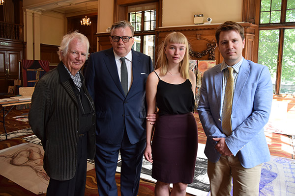(l-r) Ken Howard, Ian Rowley, Anna Jespersen and Ben Sullivan at Chelsea College of Arts in June 2015, photographed by Gavin Freeborn.