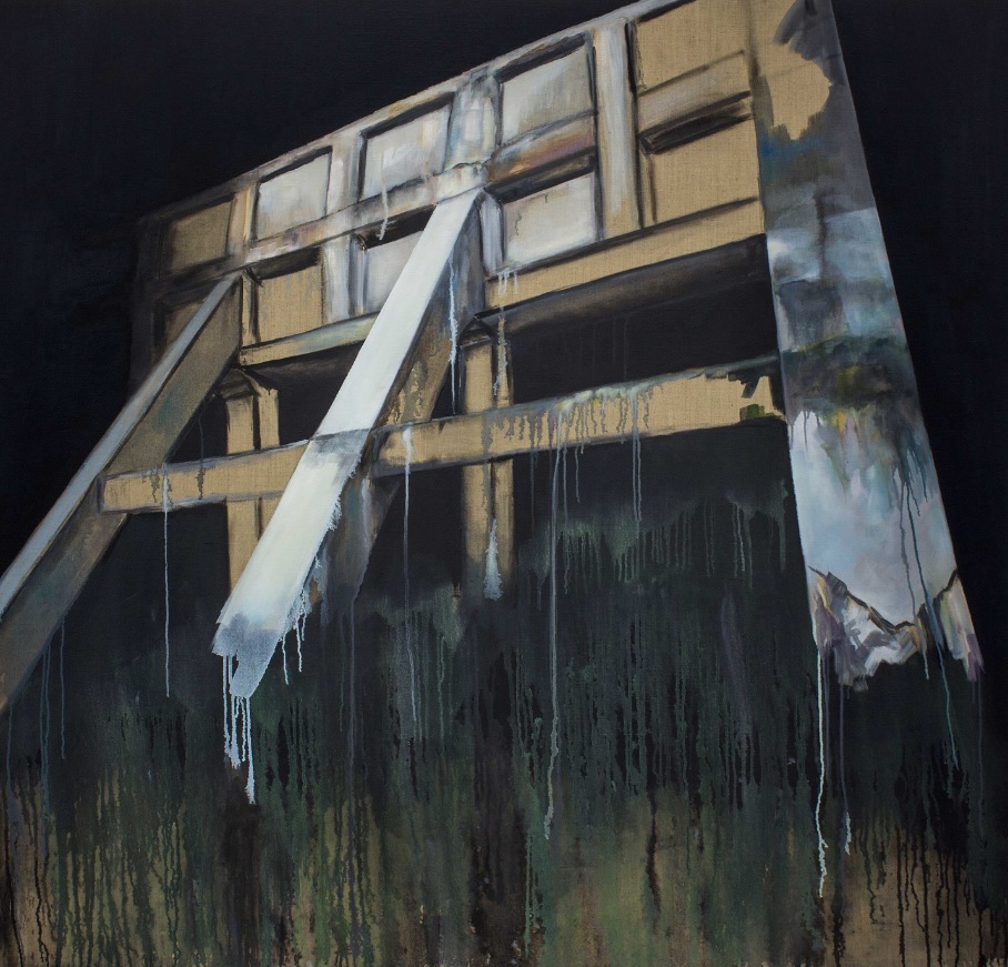 Steven Ingman's YCT Prize winning painting, Temple of Industrial Devotion IV, 2016, oil on linen, 170 x 163 cm