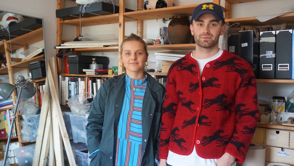 Will and Elena in their studio. 