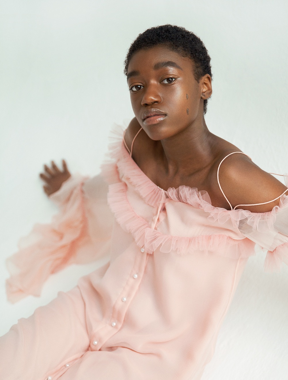 Outtake from Hunger Magazine with Model: Jassira of Next, Stylist: Hannah Grunden, Makeup: Emma Regan and Hair: Aieasha Does. Hair