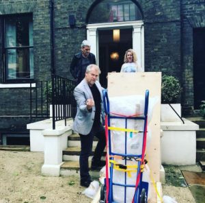 Installing one of Doireann's sculptures