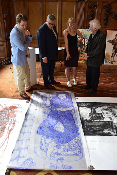 Judge Ken Howard RA said he particularly liked Anna's portrait of a man in the bath. Photograph by Gavin Freeborn.