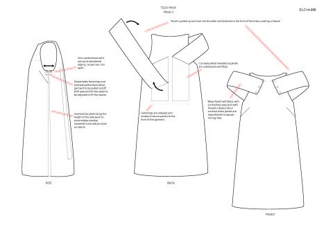 Garment technical drawings, courtesy of the artist.