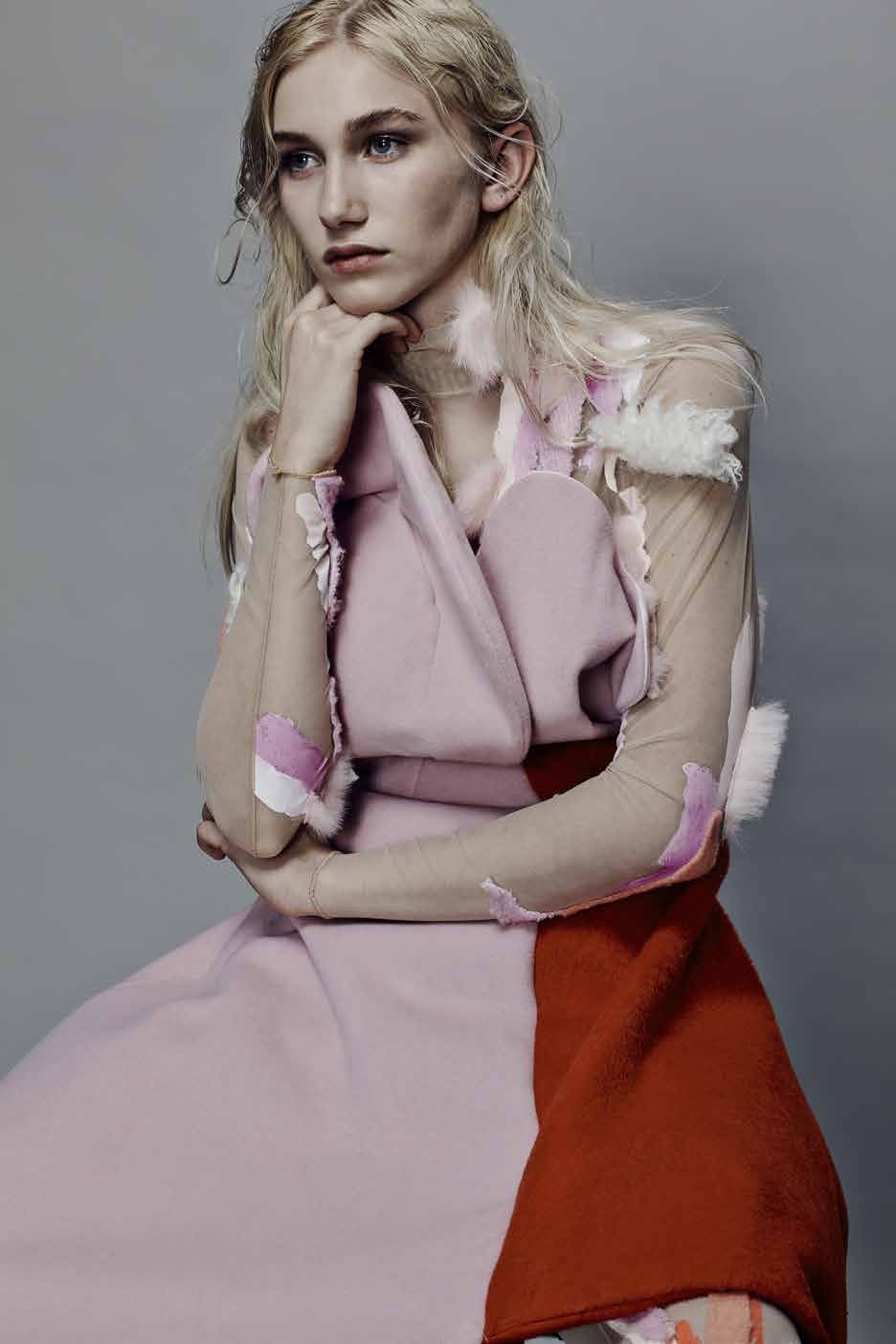 BA (Hons) Fashion Design and Technology: Womenswear students Maria Edwina Tjandra and Orel Brodt. Photographer: James Rees, Creative Direction: Rob Phillips, Hair: Ezana Ové, Beauty: Kirsty Gaston