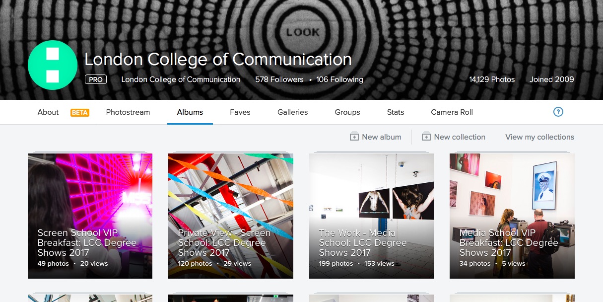 LCCLondon Flickr screenshot